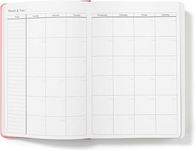 Wykeham's Executive 2026 Undated Daily Journal Planner – Customization Available (Personalized Rose, 8.5"×5.5")