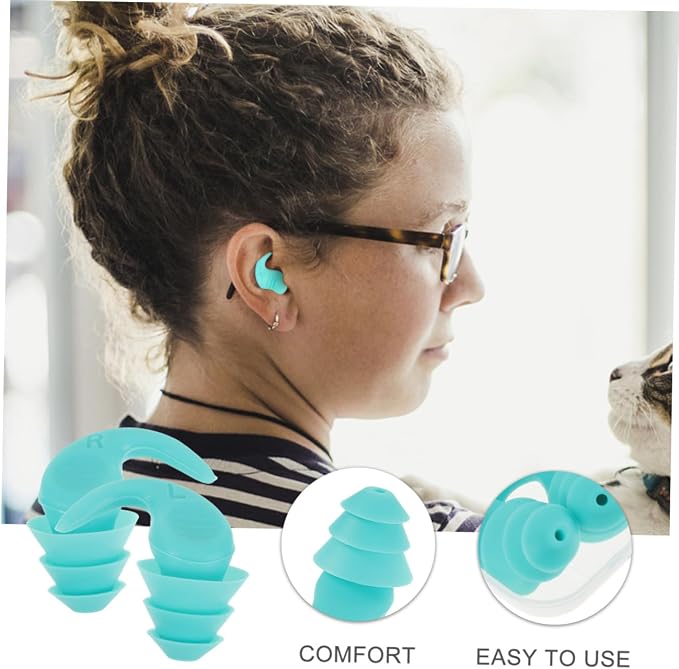 Holibanna Noise Canceling Silicone Studying Working Comfortable Pressure Fit Durable Reusable Noise Reduction Earbuds for Women Men