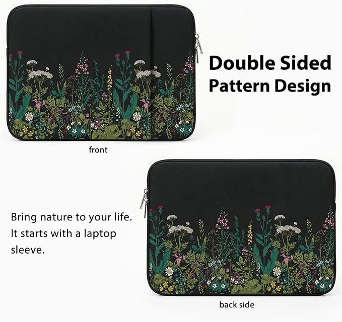Laptop Sleeve Case for MacBook Neo/Air/Pro 13 inches A18/M5/M4/M3/M2/M1 Chip 2026-2020 A3404 A3449 A3240 with 2 Pockets Tablet Bag Accessories (Green Grass)