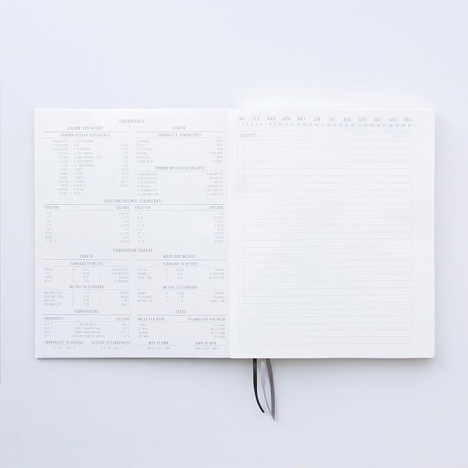 DesignWorks Ink Standard Issue Notebook No. 3, Undated Daily Planner & Writing Journal, 192 Lined Pages, Pen Holder, Small Notebook for Work & Journaling, 6.75 x 8.5 in, Black