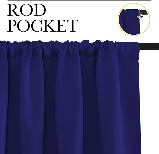 NICETOWN RV Blackout Curtains for Camper Windows, Navy Blue, 29" Wide by 50" Long, 2 PCs, Short Blackout Curtains & Drapes, Thermal Insulated Blackout Curtain Panels for Kids Room, Play Room