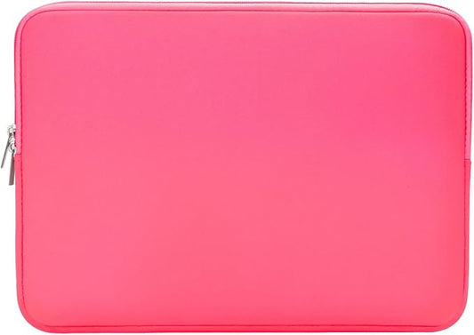 RAINYEAR 15 Inch Laptop Sleeve 15" Protective Soft Case Padded Zipper Cover Computer Bag Specially Compatible with 15.4" MacBook Pro/Air A3448 A3241 A2941 A3114 A1938 A1707 A1990 (Bright Pink)