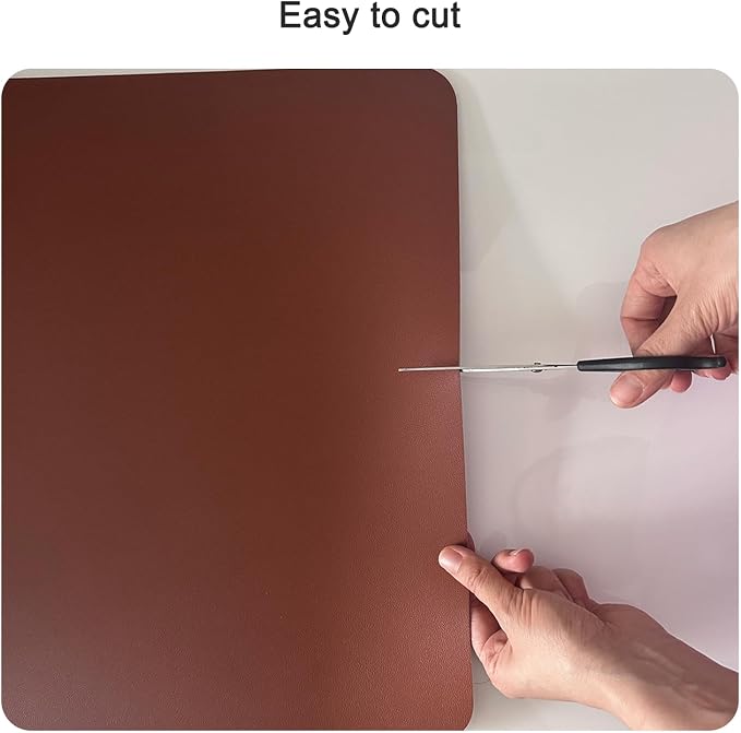 Leather Desk Protector, 1.8mm Thick, Waterproof & Scratch - Resistant Nightstand Cover, for Dining Room, Office, Dresser, Bedside (Brown+Gray, 14x24 Inches)