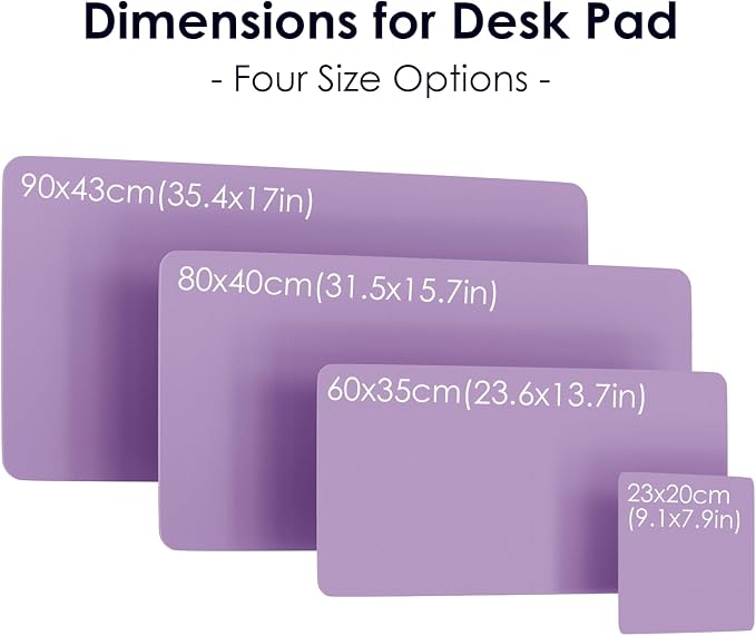 Leather Desk Pad Protector, Waterproof Mouse Pad, PU Desk Mat, Office Desk Cover, Desk Writing Mat for Office/Home/Work/Cubicle (Purple) 9x8 in