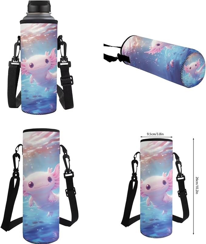Ystardream Water Axolotl Backpack for Girls 8-12 Kids School Backpack with Lunch Bag,Pencil Bag,Water Bottle Sleeve,Large Laptop Bookbag with Multiple Pockets for Boys and Girls Daily Use
