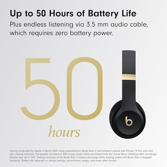 Beats Solo 4 with AppleCare+ for Headphones (2 Years) - Black & Gold