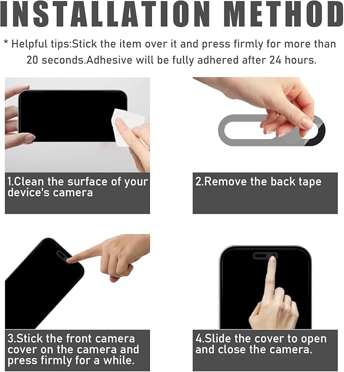 Front Camera Cover Compatible for iPhone 17/17 Air / 17 Pro/17 Pro Max,Webcam Cover Protect Privacy and Security,Not Affect Face ID, 2 Pack-Black
