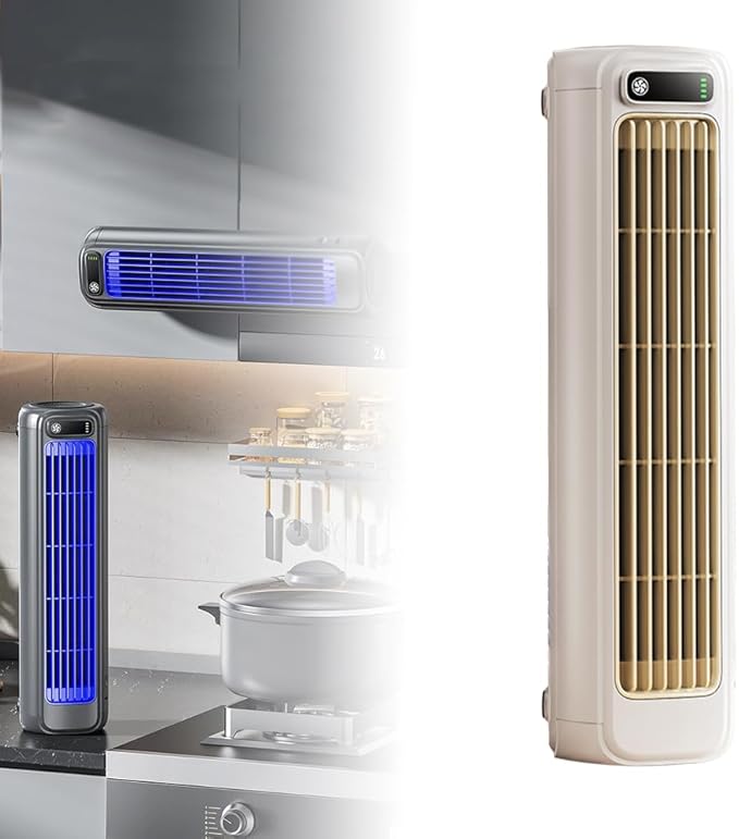 Portable Air Conditioner Cooling Fan Quiet with 3 Speeds, 2026 Upgraded Wall Mounted Fan, Portable Usb Desk Fan, Quiet Small Room Fan for Home Room (Beige)