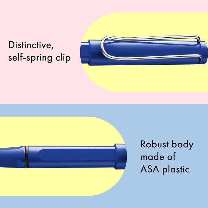Lamy safari blue - Rollerball Pen with ergonomic grip & line width M - for pleasant long writing - made of robust ASA plastic - including rollerball refill M 63 in black
