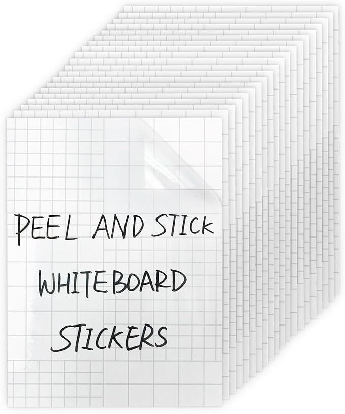 T&W SAME FILM 20 Pcs Dry Erase Board Sticker- Whiteboard Stickers-8.3''x11.7'' Removable Dry Erase Sheets- Fridge Dry Erase Paper for Wall/Desk/Refrigerator/Door/Locker/Home/Office/Classroom (Clear)