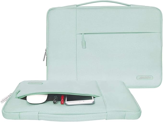 MOSISO Laptop Case 16 inch, 15-15.6 inch Laptop Sleeve with Handle Compatible with MacBook Pro 16 M5 M4 M3 M2 M1, HP Acer Dell Lenovo ASUS, Polyester Multifunctional Computer Bag, Mint Green