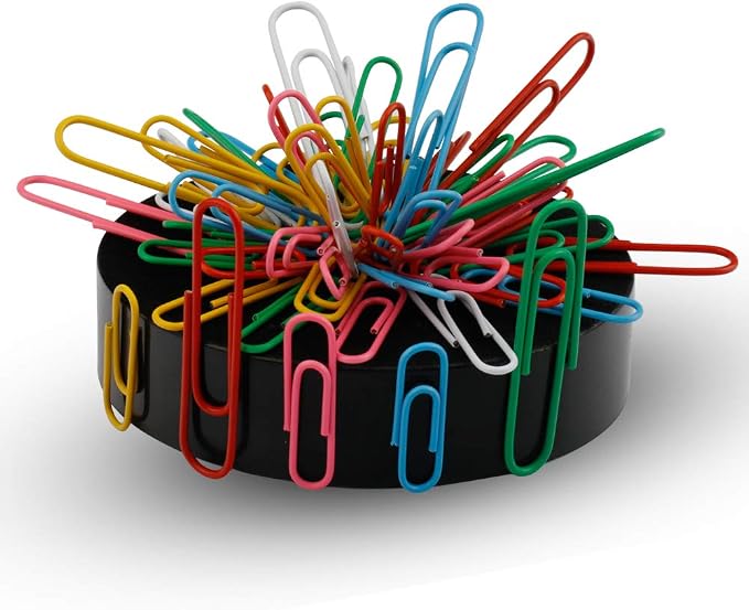 Magnetic Paper Clip Holder for Desk, Office Organizer with 160 Pcs Clips | Strong Magnetic Base Securely Holds Paperclips Fits Any Desk Home Office with 160 Pieces Assorted Size and Colors Paper Clips