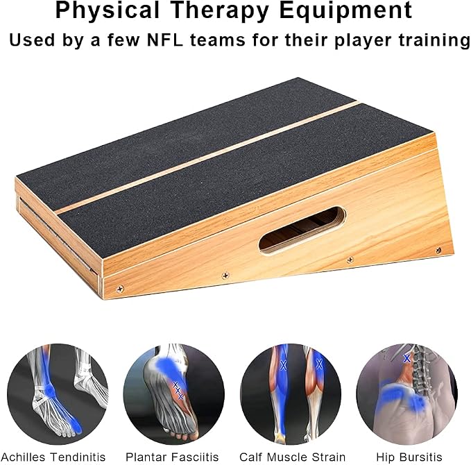 StrongTek Extra Large Wooden Slant Board, Adjustable Incline Board and Calf Stretcher, Stretch Board, Extra Side Handle 16 X 18 Inches, 5 Positions (500 LB Capacity)
