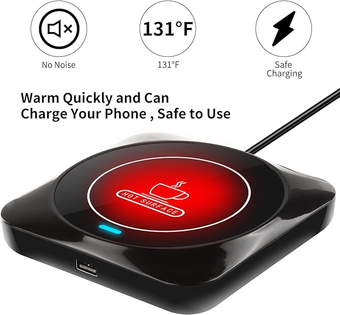Coffee Mug Warmer, Smart USB Coffee Cup Warmer with Pressure-Induced Auto On/Off, Coffee Accessories for Home Office Desk