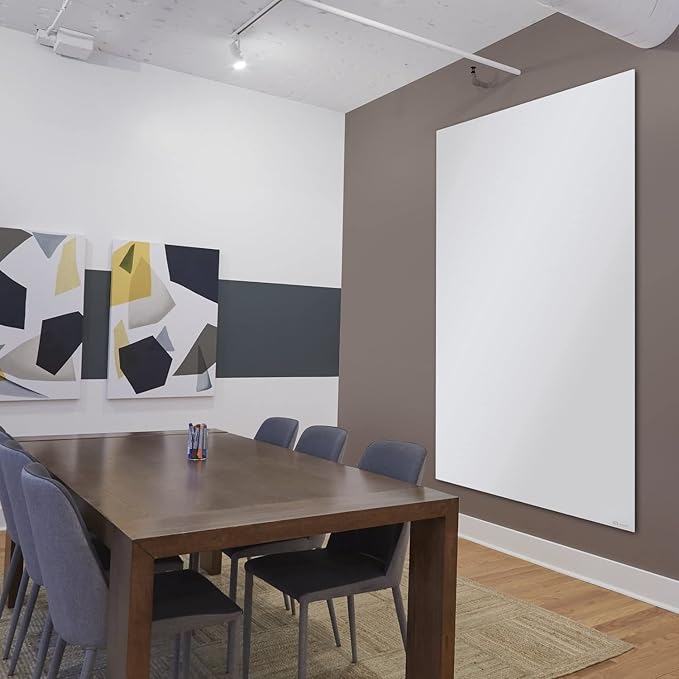 Quartet Whiteboard, Magnetic Dry Erase White Board, Glass 48" x 85" Vertical-Only, Frameless, InvisaMount, White (Q014885IMW)