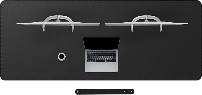 Cacoy 66.9'' x 27.5'' Leather Desk Pad Blotter Protector, Large Gaming Keyboard Mouse Pad, Faux Leather Desk Mat for Desktop and Laptop, Waterproof XXXL Extended Desktop Keyboard Mouse Mat, Black