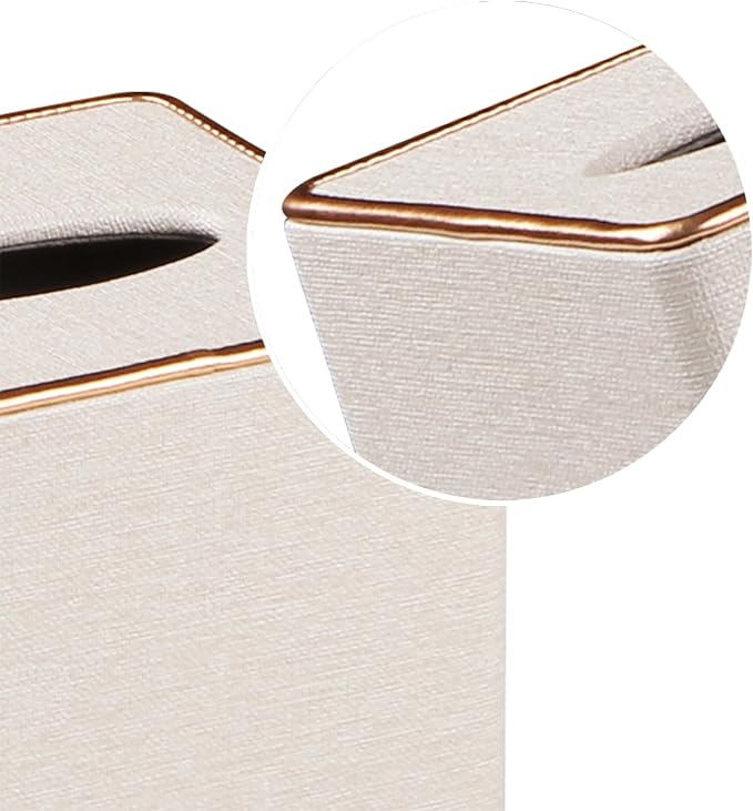 Leather Tissue Box Cover Square,Decorative Cube Tissue Box Holder with Magnetic Bottom,Facial Paper Organizer Table Napkin Case Dispenser for Bathroom NightStand Coffee Car Home Office,Beige