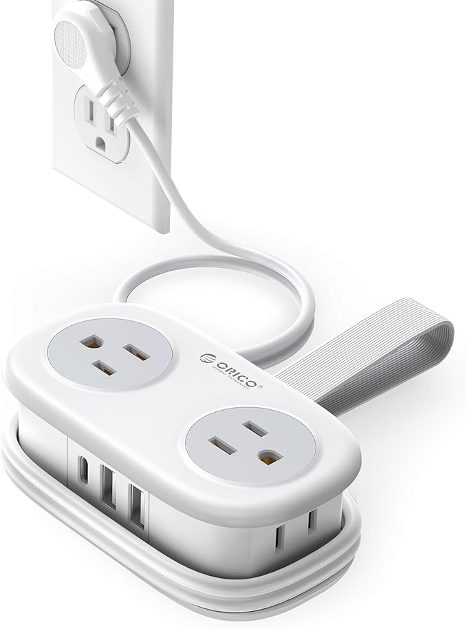 Cruise Approved Travel Power Strip, ORICO 4 Outlets 3 USB Ports (1 USB C) with 4FT Wrapped Short Extension Cord, Compact Power Strip for Hotel Travel Essentials ETL Listed-AP3