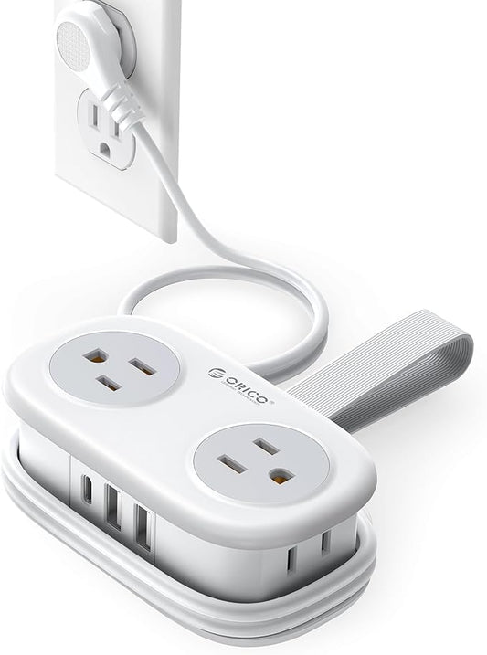 Cruise Approved Travel Power Strip, ORICO 4 Outlets 3 USB Ports (1 USB C) with 4FT Wrapped Short Extension Cord, Compact Power Strip for Hotel Travel Essentials ETL Listed-AP3