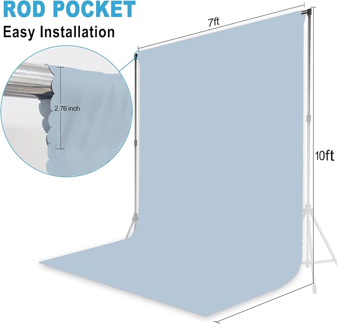 BlueAura Backdrop for Photoshoot Professional Photo Backdrop Background Curtain for Product Photography Portraits Wedding Party Live Streaming Video Recording 7X10 FT