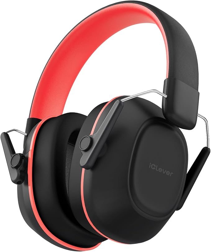 iClever Noise Cancelling Headphones for Kids Adults, SNR 29dB Safety Noise Reduction Ear Muffs for Autism Sensory &Concentration Aid, Ear Hearing Protection for Fireworks/Event/Monster Jam/Concert