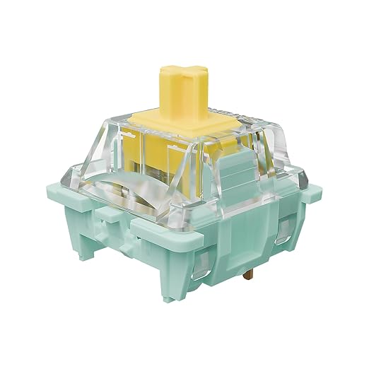 Gateron Jade Series Dual-Stage Spring Pre Lubed Switches Yellow V3 Pro,3-Pin 55gf Linear/RGB/LED Switches for Mechanical Keyboard（Yellow,108pcs）