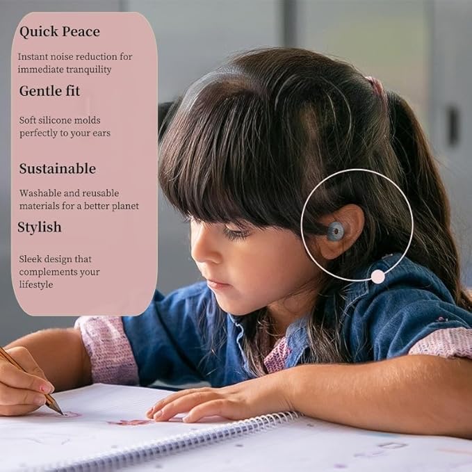 Sleep Noise Cancelling Earplugs Made of Silicone Soft Earplugs Provide Comfortable and Safe Protection for Hearing Make It The Main Force for Focused Learning and Work (Pink)