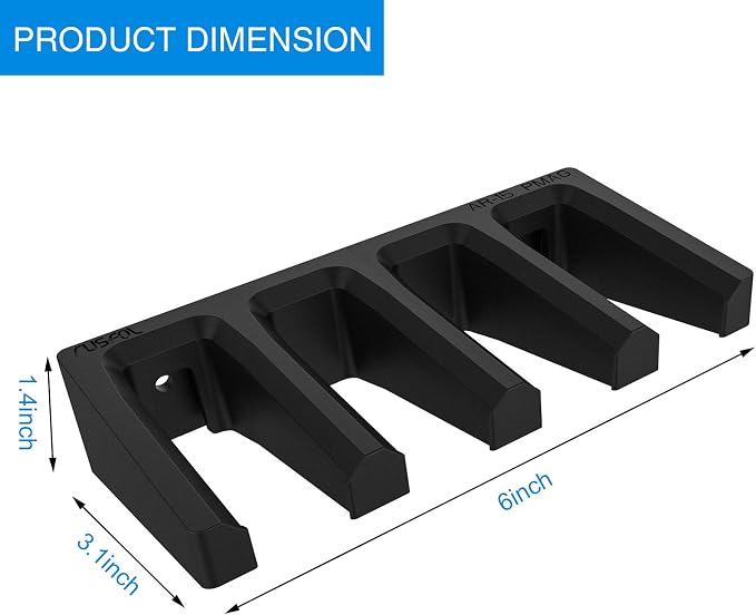 Solid ABS 4-Slot PMAG Wall Mount & Magazine Rack, 2 Pcs | Standard Capacity Mag Holder, Home Tactical Storage, Heavy Duty Display Stand, Room Organizer