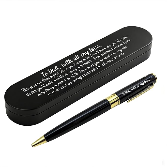 Father's Day Dad Gifts, To Dad with All My Love Engraved Ballpoint Pen | Dad Gifts For Father’s Day Birthday, Sentimental Keepsake Present For Father From Son Daughter