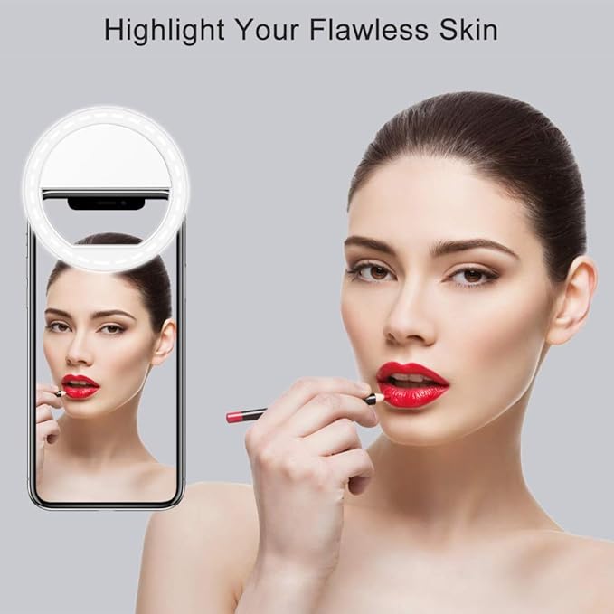 Selfie Ring Light, QIAYA Portable Clip Selfie Light with 36 LED for Smart Phone Photography, Camera Video