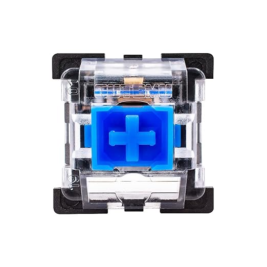OUTEMU Blue Switches (32 Pack), 3-pin Tactile Clicky 50gf Switches - DIY Replaceable for Mechanical Gaming Keyboard - with 1 Switch Puller