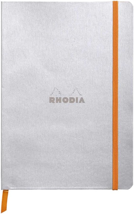 Rhodia Rhodiarama SoftCover Notebook - 80 Dots Sheets - 6 x 8 1/4 - Silver Cover