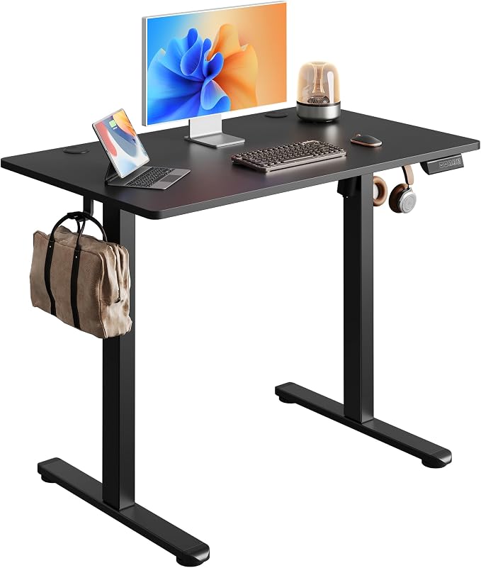 DEVAISE 40 Inch Standing Desk with One-Piece Top, Ergonomic Computer Desk, Black