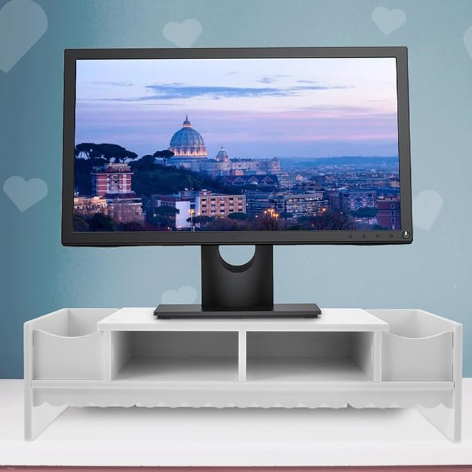 STOBOK Monitor Shelf Riser Stand 19.29X8.07X5.31In Multifunctional Desktop Storage Bracket Organizer for Home Office with Space Maximizing Design