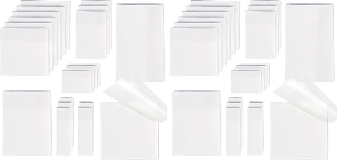 [1000 PCS] Transparent Sticky Notes, 6 Sizes Clear Sticky Notes Pads, Waterproof Self-Adhesive Translucent Sticky Notes for Annotating Books, See Through Sticky Notes for School & Office (Pack of 2)