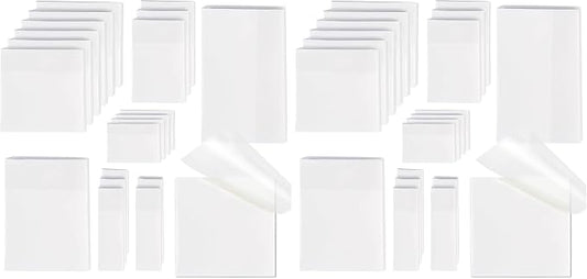 [1000 PCS] Transparent Sticky Notes, 6 Sizes Clear Sticky Notes Pads, Waterproof Self-Adhesive Translucent Sticky Notes for Annotating Books, See Through Sticky Notes for School & Office (Pack of 2)