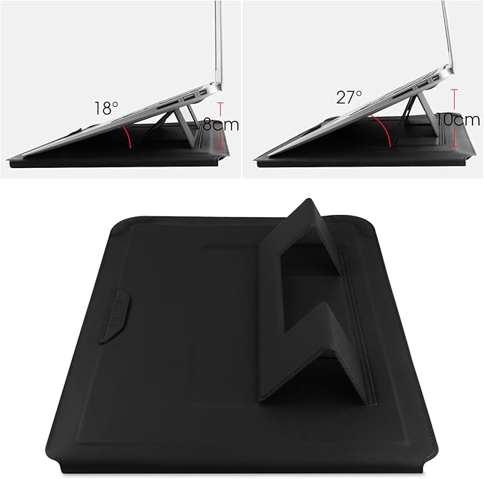 HoYiXi 15 16 Inch Laptop Sleeve Case Leather Bag for MacBook Pro 16 2021 & 2019/ASUS Vivobook 15/Huawei MateBook D15/HP 15.6" PC/MacBook Pro 15/Surface Laptop 3/Dell Inspiron 15/IdeaPad, Black