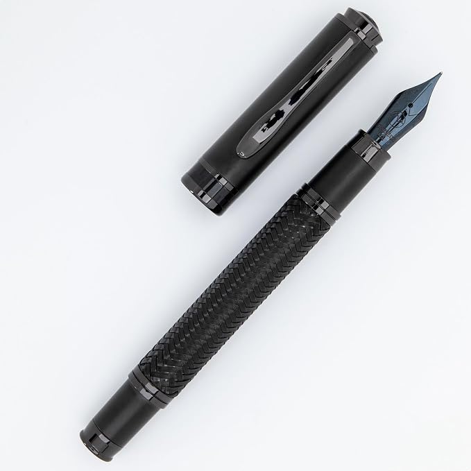 Monteverde Innova Formula M Fountain Pen, Black - Broad Nib, Durable PVD Coating, Refillable, JoWo Stainless Steel Nib, Premium Gift Box