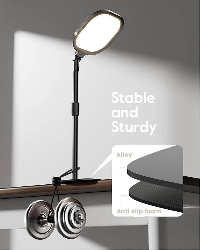 LitONES 2Pcs Desktop Video Conference Lighting for Zoom Meeting, Computer, Laptop, Work from Home with Nature Soft Light, Adjustable Brightness & Color Temp and Flexible Stand & Versatile Phone Holder