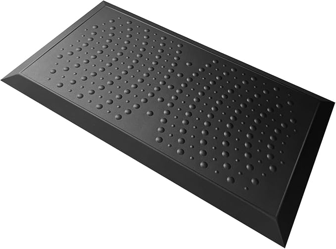 1" Extra Thick Anti Fatigue Kitchen Floor Mat Comfort Standing Mat 17'' x 30'', Office Standing Desk Mat, Kitchen Rug, Massage Points Comfort Mat, 140D high Density PU Foam (Black)