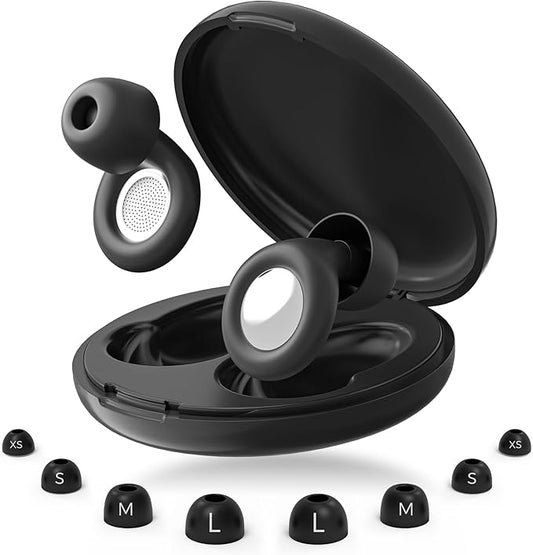 Hearing Protection Earplugs, Reusable Sleep Noise-Canceling Earplugs, Ideal for Concerts, Travel, Library, Sleep, and Deep Focus Work | 20-35dB Noise Reduction(Black)