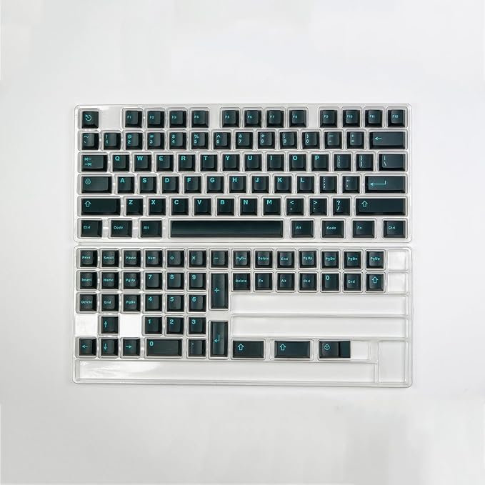 Sumgsn 114 Keys Translucent Keycaps Cherry Profile Doubleshot Cyan Keycap Set Fit for 60% 65% 75% Cherry Mx Switches Mechanical Keyboards