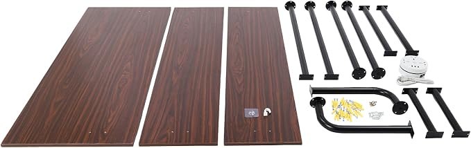 Industrial Wall Mount Desk with Shelves, 3-Shelf Ladder Desk, Computer Writing Table for Small Spaces, Black and Brown Modern Narrow Floating Table with Storage (20" Dx47.2 Wx79 H)