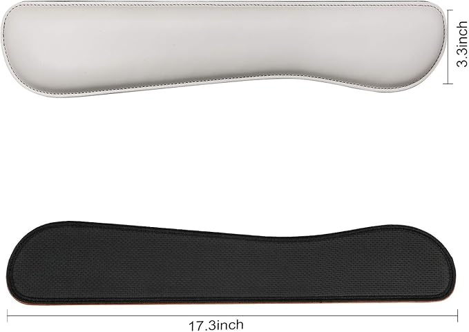 RICHEN Ergonomic PU Leather Keyboard Wrist Rest and Mouse Pad with Wrist Support, Memory Foam Set for Office and Gaming, Comfortable & Lightweight for Easy Typing & Pain Relief (White)