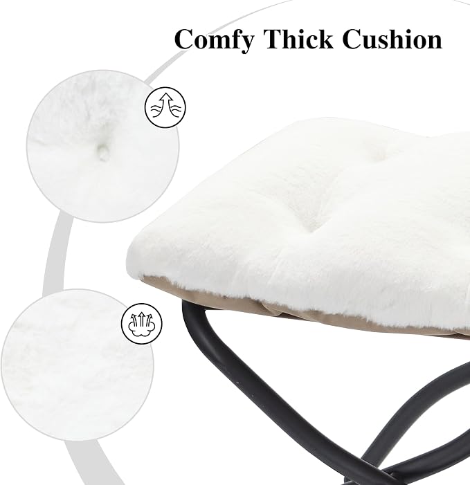 15"(H) Folding Ottoman, Set of 2, Foldable Footrest Stool, Small Foot Stool for Couch, Collapsible Foot Rest Ottoman for Sofa, Accent Padded Ottomans for Living Room, Bedroom, White