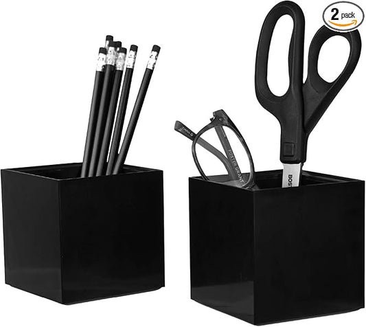 Bostitch Office Konnect Pencil Cup Desk Organizer, Pen Cup, 2-Pack, Black