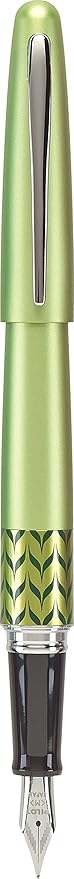PILOT MR Retro Pop Collection Fountain Pen in Gift Box, Green Barrel with Marble Accent, Medium Point Stainless Steel Nib, Refillable Black Ink (91441)