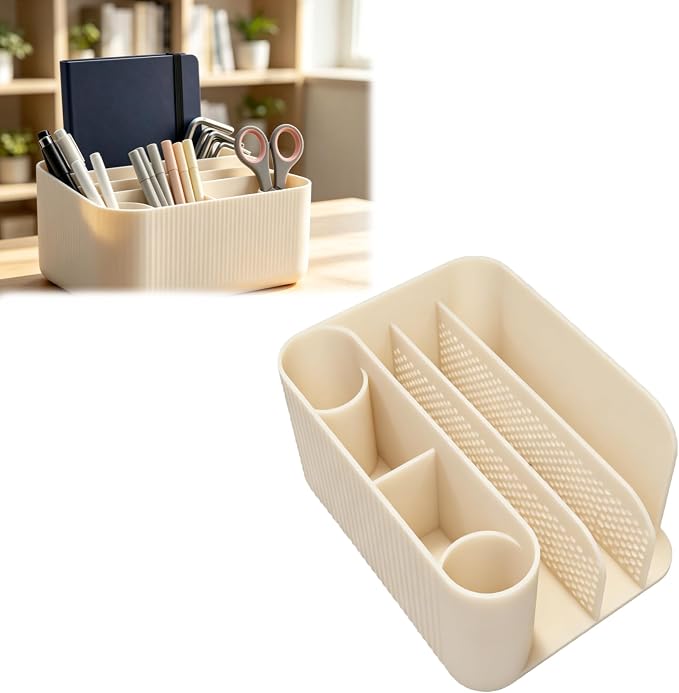 Desk Organizer with Notebook and Pen Holder Minimalist Desktop Storage | Notebook & Pen Storage, Minimalist Design, Desktop Organization, Office Supplies Holder, Modern Workspace
