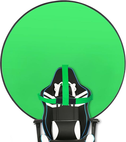 Portable Green Screen Chair, 57 in Collapsible Greenscreen Backdrop with Stand Double Sided Green Background, Chroma Key Backdrop for Zoom/Streaming, Gaming & Meetings