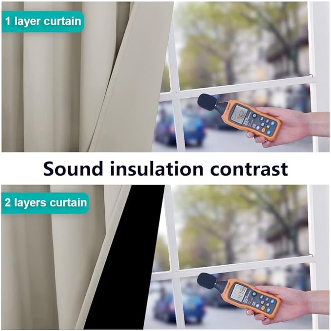 NICETOWN Natural 100% Blackout Curtains for Windows, Pack of 2, 52 inches W x 120 inches L, Super Heavy-Duty Black Lined Total Darkness Drapes for Bedroom, Privacy Assured Window Treatment for Patio